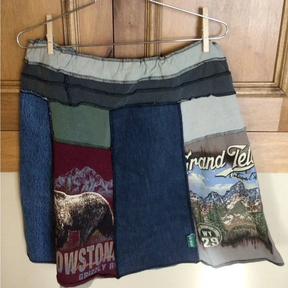 JuJu gear denim patchwork skirt - Picture 2 of 11